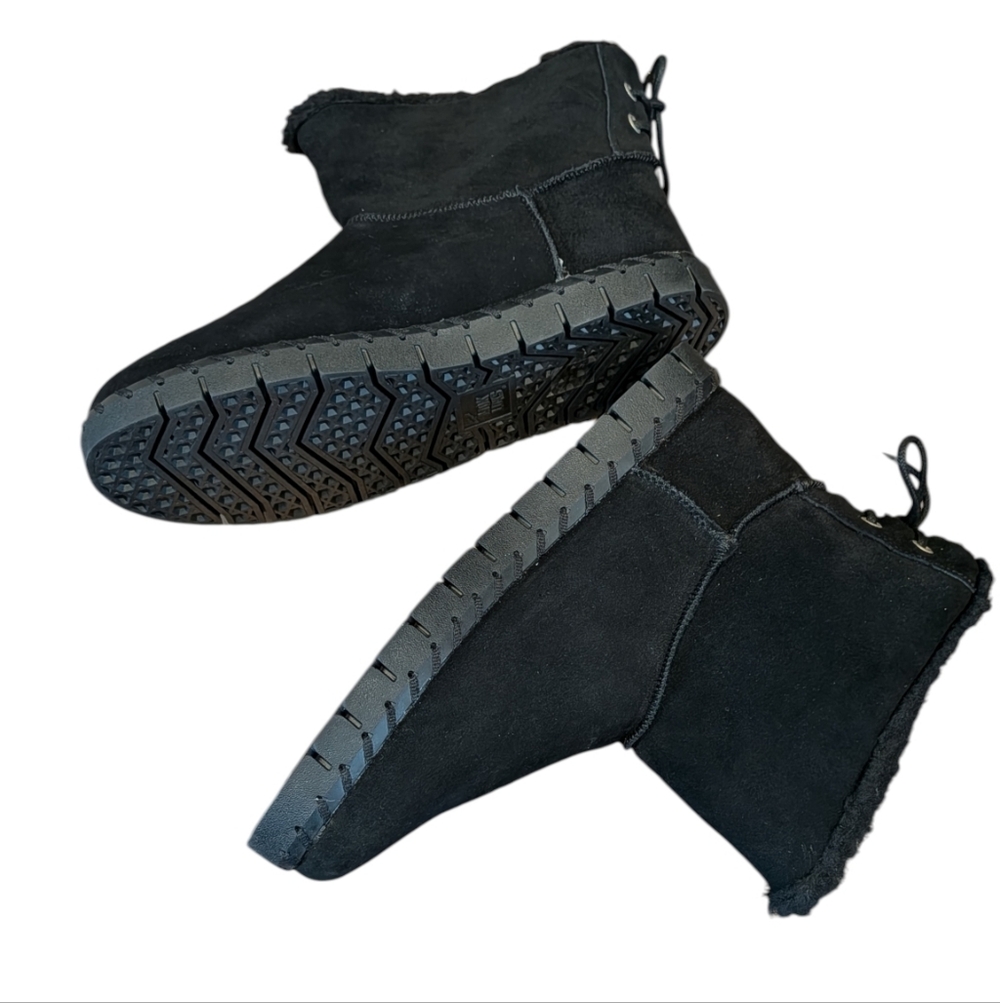 Muk Luks Men's Black Suede Winter Ankle Boots